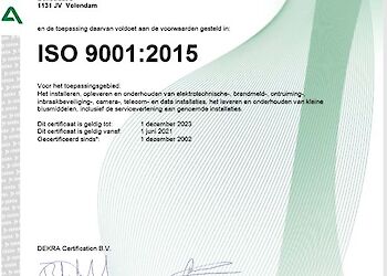 ISO 9001 certificering verlengd tot 2023